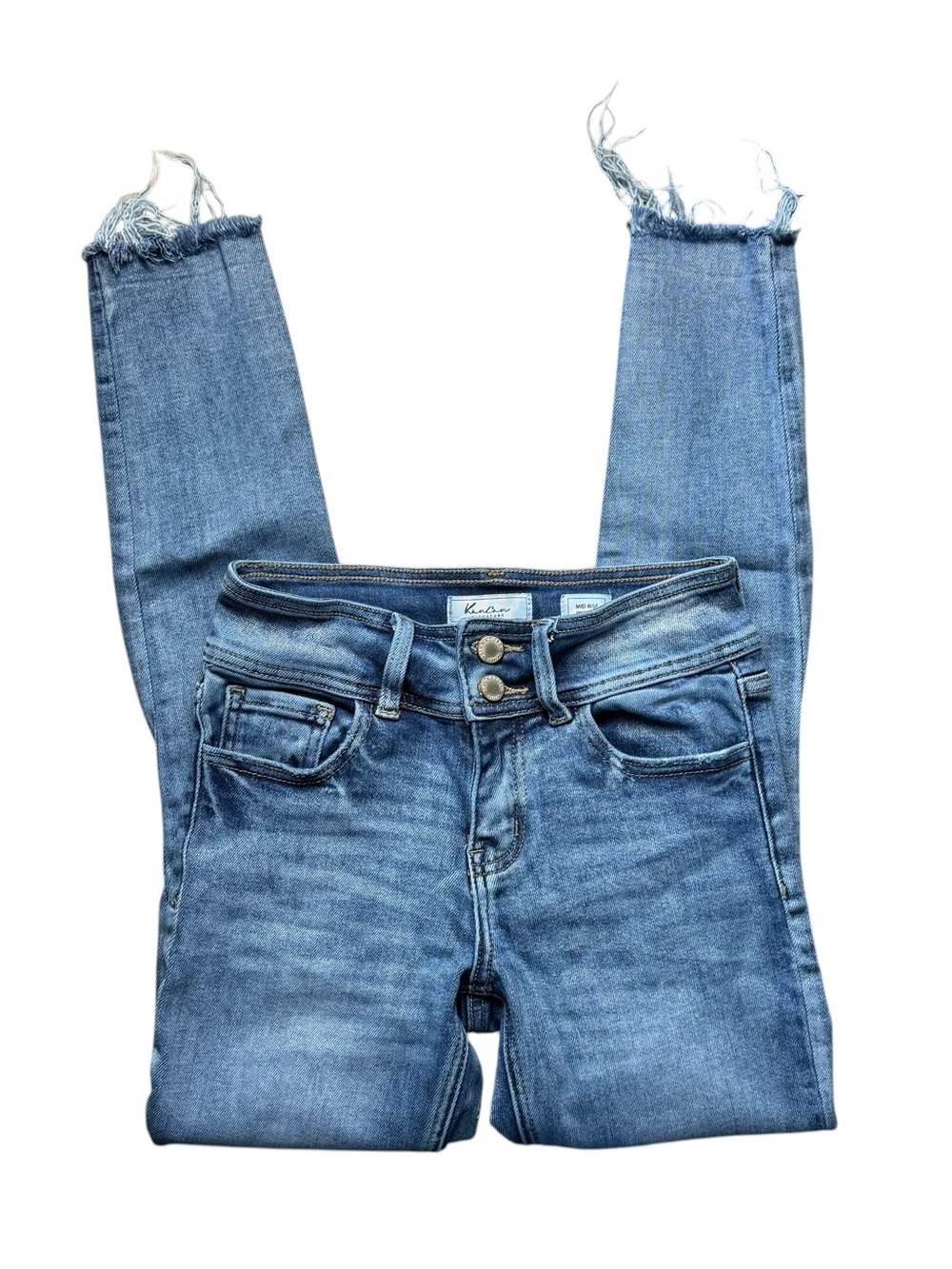Kancan Signature Light Blue Distressed Skinny Jeans Size 24 - Casual Easy Wear - Picture 3 of 5
